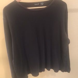 NorthCrest navy long sleeve crew neck knit shirt